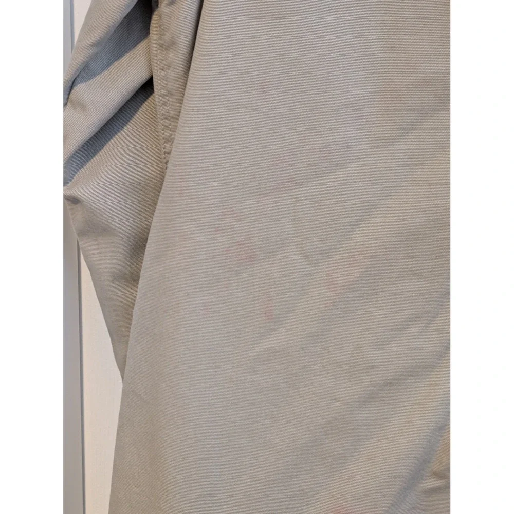 Lands End Womens Tan Canvas Field Coat Plaid Flannel Lined Corduroy Trim M 10-12 - Picture 6 of 9